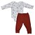 Conjunto body longo com calça neutro bebê em suedine - Imagem 4