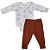 Conjunto body longo com calça neutro bebê em suedine - Imagem 2