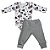 Conjunto body longo com calça neutro bebê em suedine - Imagem 5