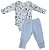 Conjunto body longo com calça masculino bebê em suedine - Imagem 2
