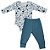 Conjunto body longo com calça masculino bebê em suedine - Imagem 6