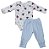 Conjunto body longo com calça masculino bebê em suedine - Imagem 3