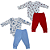 Conjunto body longo com calça masculino bebê em suedine - Imagem 1