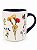 Caneca Floral em Cerâmica Americana - Delicada com Flors silvestres e borboleta - Aprox 550ml - Imagem 1