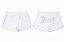 Shorts Juicy Couture Plush Branco com Strass – Tam: G - Imagem 1
