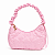 Bolsa de Ombro LoveShackFancy x Yoobi Rosa Matelassê com Alça Franzida | Shoulder Bag Premium Importada - Imagem 1