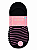 Kit Meias Invisíveis Femininas Juicy Couture Liners – Preto com Listras Rosa | Extra Gripper - Imagem 1
