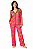 Pijama Feminino Longo Pink Animal Print – Camisa + Calça -Tam: GG - Imagem 1