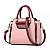 bolsa feminina com detalhes de couro puro,  cores sólidas moda fashion - Imagem 2