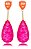 BRINCO GOTA PEDRA FUSION MAGENTA E LARANJA - SHINE - Imagem 1