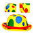 Chapéu de Palhaço Amarelo com Bolinhas Coloridas - Imagem 1