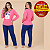 Pijama Feminino Longo Ursinho Cia Do Corpo (4678) Marinho - Imagem 2