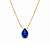 Colar Gota Safira Banhado a Ouro - Imagem 1
