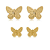 Mix de Brincos Borboleta Aurora - Banhado a Ouro - Imagem 1
