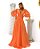 Vestido Longo Atena Laranja - Imagem 1