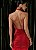 Vestido Jersey Frente Única Franzido Vermelho - Imagem 4