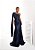 Vestido Longo Um Ombro Azul Marinho - Imagem 1