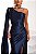 Vestido Longo Um Ombro Azul Marinho - Imagem 4