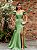 Vestido longo Zebeline ombro a ombro Flora Verde Oliva - Imagem 1