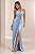 Vestido longo tomara que caia Plissado Sarah Azul Serenity - Imagem 1