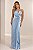 Vestido longo tomara que caia Plissado Sarah Azul Serenity - Imagem 2
