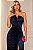 Vestido Longo Tomara que caia Plissado Sarah Azul Marinho - Imagem 3