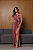 Vestido longo tomara que caia Plissado Sarah Rosa Canelado - Imagem 2