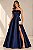 Vestido Longo Tomara que Caia Zebeline Lavínia Azul Marinho - Imagem 1