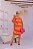Vestido Adulto Eva Laranja Curto - Imagem 1