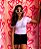 T-Shirt Juvenil Strass Barbie Branca - Imagem 1