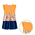 Vestido Infantil Três Marias Laranja Floral - Imagem 6