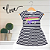 Vestido Infantil Love Listrado Preto - Imagem 1