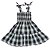 Kit c/ 2 Vestidos Tal Mãe Tal Filha Xadrez Preto Alcinha Longo - Imagem 3