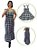 Kit c/ 2 Vestidos Tal Mãe Tal Filha Xadrez Preto Alcinha Longo - Imagem 1