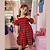 Vestido Xadrez Infantil Vermelho Alça Ciganinha - Imagem 3