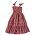 Vestido Xadrez Infantil Vermelho e Verde - Imagem 3