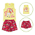 Conjunto Infantil Menina Verão Unicórnio Amarelo - Imagem 3