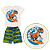 Conjunto Infantil Verão Menino Surf Dino Branco - Imagem 2