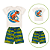 Conjunto Infantil Verão Menino Surf Dino Branco - Imagem 3