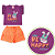 Conjunto Infantil Regata Verão Menina Love Bee Happy Roxo - Imagem 2