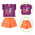 Conjunto Infantil Regata Verão Menina Love Bee Happy Roxo - Imagem 3