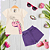 Conjunto Infantil Menina Dino Princess Roxo - Imagem 1