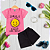 Conjunto Infantil Menina Smile Enjoy Rosa Escuro - Imagem 1