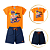 Conjunto Infantil Verão Ursinho skate Laranja - Imagem 2