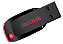 PENDRIVE SANDISK CRUZER BLADE 64GB 2.0 PRETO E VERMELHO - Imagem 3