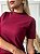 TSHIRT FEMININA ALGODÃO GOLA ALTA MARSALA - Imagem 1