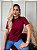 TSHIRT FEMININA ALGODÃO GOLA ALTA MARSALA - Imagem 4