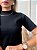 TSHIRT FEMININA ALGODÃO GOLA ALTA PRETA - Imagem 1