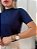TSHIRT FEMININA ALGODÃO GOLA ALTA AZUL MARINHO - Imagem 1