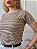 TSHIRT FEMININA ALGODÃO LISTRADA NUDE - Imagem 1